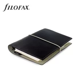   FILOFAX Kalendárium, gyűrűs, betétlapokkal, personal méret, FILOFAX, "Domino", fekete