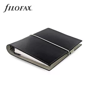   FILOFAX Kalendárium, gyűrűs, betétlapokkal, A5 méret, FILOFAX, "Domino", fekete