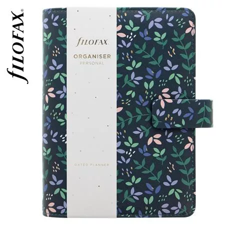 FILOFAX Kalendárium, gyűrűs, betétlapokkal, personal méret, FILOFAX "Garden Dusk"