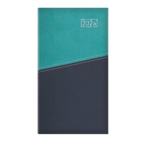   TOPTIMER Zsebnaptár, álló elrendezésű, TOPTIMER "Duplex", türkiz-kék