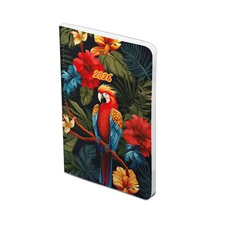 TOPTIMER Naptár, tervező, B6, heti, TOPTIMER, "Joy flexi", papagáj