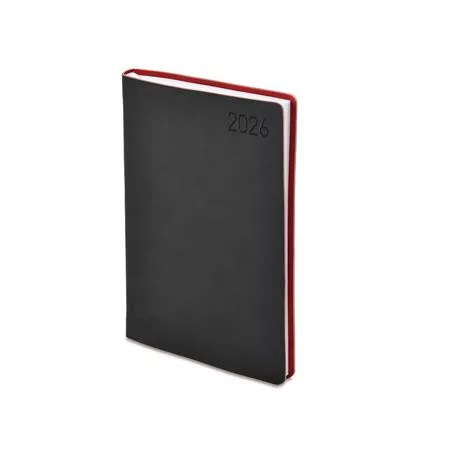 TOPTIMER Naptár, tervező, B6, heti, TOPTIMER "Madeira", fekete-bordó