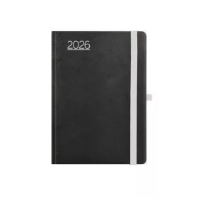   TOPTIMER Naptár, tervező, B6, heti, TOPTIMER, "Nero", fekete-szürke