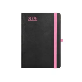   TOPTIMER Naptár, tervező, A5, heti, TOPTIMER, "Nero", fekete-pink