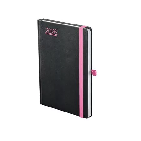 TOPTIMER Naptár, tervező, A5, heti, TOPTIMER, "Nero", fekete-pink