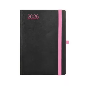   TOPTIMER Naptár, tervező, A5, napi, TOPTIMER, "Nero", fekete-pink
