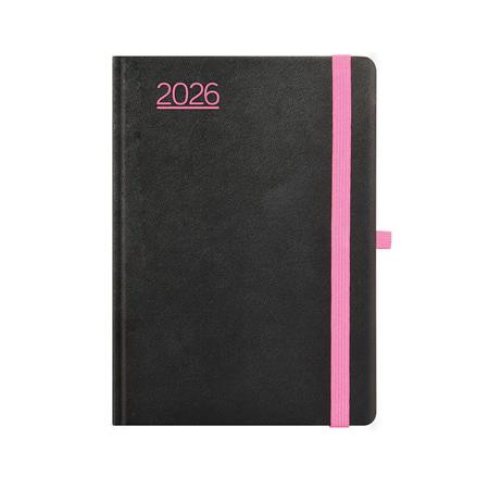 TOPTIMER Naptár, tervező, A5, napi, TOPTIMER, "Nero", fekete-pink