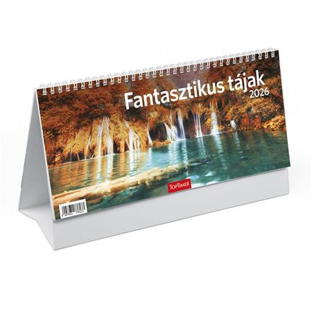 TOPTIMER Naptár, asztali, álló, TOPTIMER "Fantasztikus tájak"