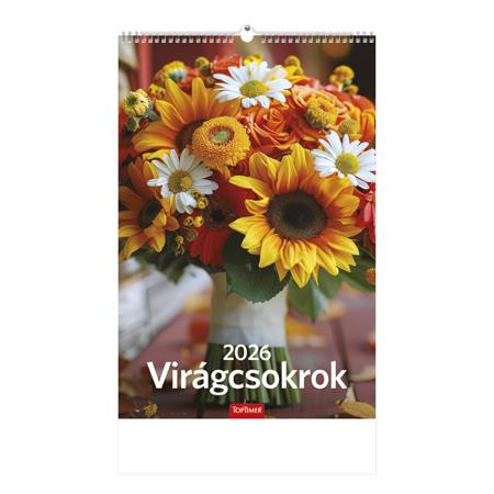 TOPTIMER Naptár, fali, TOPTIMER "Virágcsokrok"