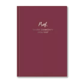   TOPTIMER Tanári zsebkönyv, 2026/2027 tanév, A5, heti, TOPTIMER, málna