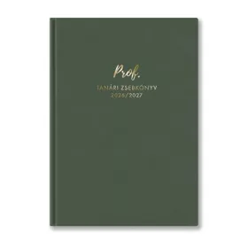   TOPTIMER Tanári zsebkönyv, 2026/2027 tanév, A5, heti, TOPTIMER, sötét olívazöld