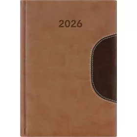   DAYLINER Naptár, tervező, A5, napi, DAYLINER "Memphis", barna-csokoládé