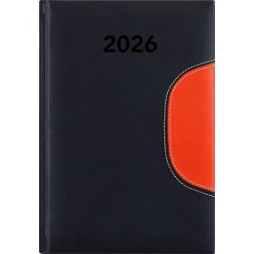   DAYLINER Naptár, tervező, B6, heti, DAYLINER "Memphis", fekete-narancs