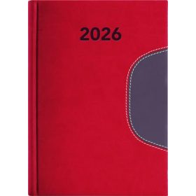   DAYLINER Naptár, tervező, B6, heti, DAYLINER "Memphis", piros-szürke