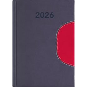   DAYLINER Naptár, tervező, B6, heti, DAYLINER "Memphis", szürke-piros