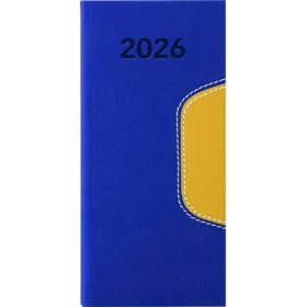   DAYLINER Zsebnaptár, fekvő elrendezésű, DAYLINER, "Memphis", kék-sárga