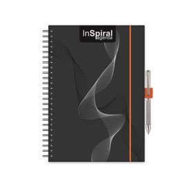   DAYLINER Naptár, tervező, A5, heti, DAYLINER, "InSpiral", fekete-narancs