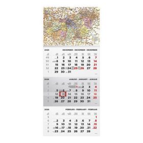   TOPTIMER Naptár, speditőr, három hónapos, egy tömbös, TOPTIMER, "Magyarország térkép"