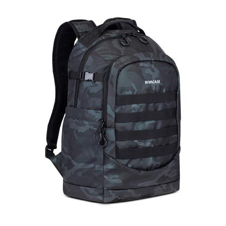 RIVACASE Notebook hátizsák, 15,6", 28L, RIVACASE "7631 Sherwood Navy Camo", fekete-terepminta