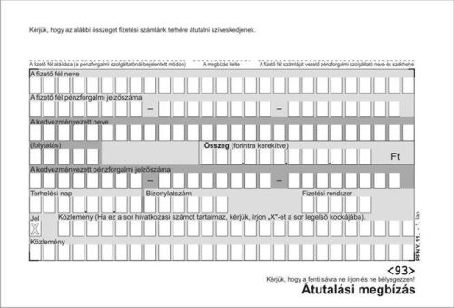 VICTORIA PAPER Nyomtatvány, átutalási megbízás, kézi, 500x2, A6, VICTORIA PAPER "PFNY 11"