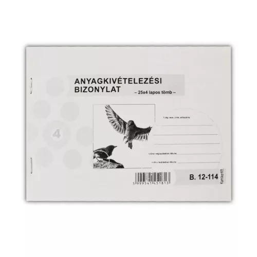 Készletkivételezési bizonylat A5, 25x4lapos 8 tételes B.12-114 Bluering®