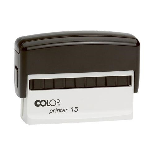 Colop Szövegbélyegző Printer 15 fekete ház piros párnával 10x69 mm