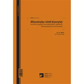   Állománybavételi bizonylat műszaki és egyéb berendezésekről 25x4 lapos tömb A/4 álló