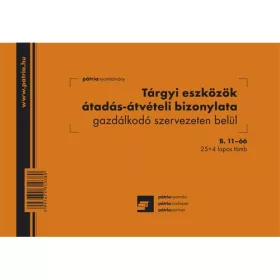   Tárgyi eszközök átadás-átvétel bizonylat gazdálkodó szervezeten belül 25x4 lapos tömb A/5 fekvő