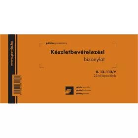   Készletbevételezési bizonylat 2 tételes 25x4 lapos tömb 203x102 mm