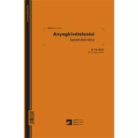   Anyagkivételezési keretutalvány 25x3 lapos tömb A/4 álló