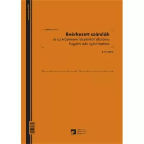   Beérkezett számlák és az előzetesen felszámított általános forgalmi adó nyilvántartó 50 lapos füzet 3 Áfás 240x340 mm