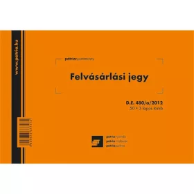   Felvásárlási jegy (mezőgazdasági termékfelvásárlás/szolgáltatás igénybevétel bizonylata) 50x3 lapos tömb A/5