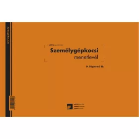 Személygépkocsi menetlevél 100 lapos tömb A/4 fekvő