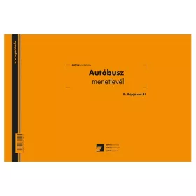 Autóbusz menetlevél 100 lapos tömb A/4 fekvő
