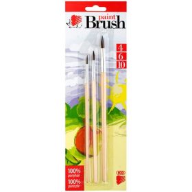   Ecsetkészlet Ico póniszőr fanyelű 3 db-os klt. 4/6/10 natúr