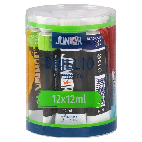 Tempera Brillio Junior 12 ml fekete