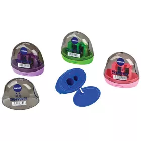   Hegyező Centrum 2 lyukú műanyag tartályos 5,5x3x5 cm vegyes színek