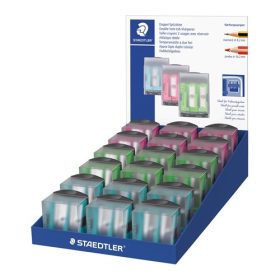   Hegyező Staedtler 2 lyukú áttetsző műanyag zárható tartályos vegyes színek