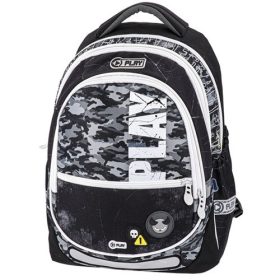   Hátitáska anatómiai Play Maxx fiús katonai mintás fekete/fehér