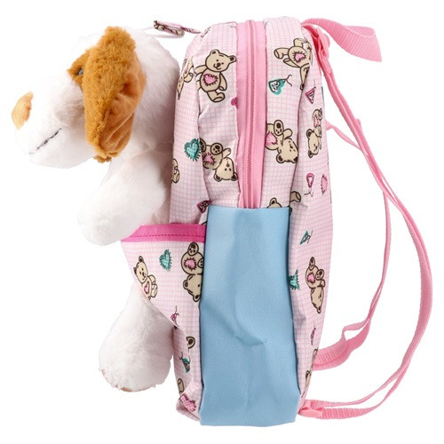 Hátitáska Sazio plüss kutyás pink