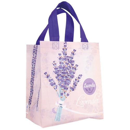 Ökotáska Levendula rózsaszín- fekete mintás 2 féle