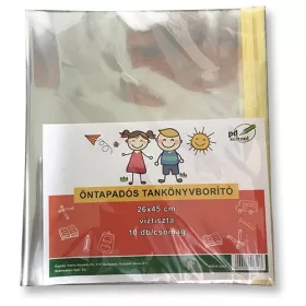   Tankönyvborító pd 25x45 cm öntapadós PP 0,07 mm 10 ív/csom víztiszta