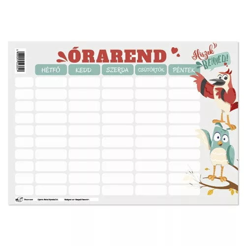 Órarend pd 165x117 mm Monsters