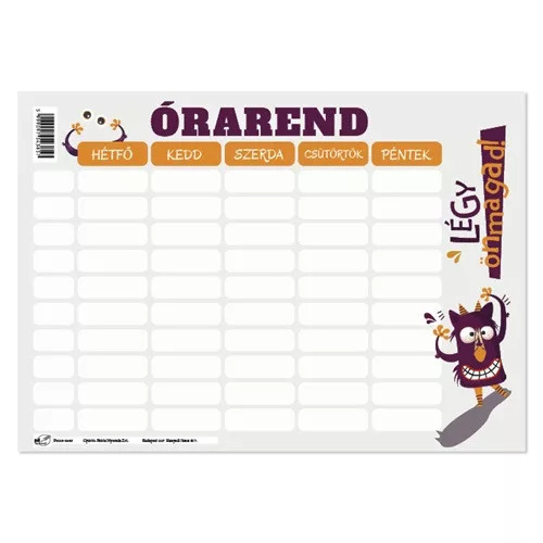 Órarend pd 165x117 mm Monsters