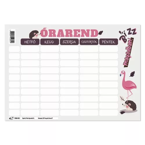 Órarend pd 165x117 mm Monsters