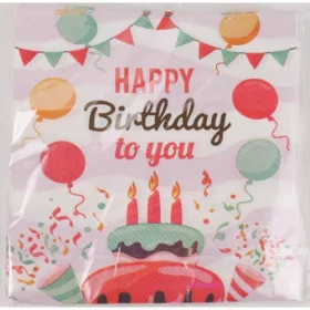   Szalvéta 33x33 cm Happy Birthday(Boldog szülinapot) 20 db/csomag
