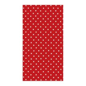   Asztalterítő 1,2x1,8 m papír damaszt dombornyomású Piros pöttyös