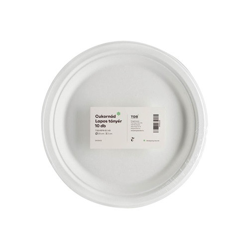 Tányér nádcukor 23 cm 10 db/csomag