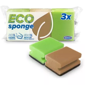   Mosogatószivacs BONUS ECO formázott 9,5x7,1x4,5 cm 3 db/csomag