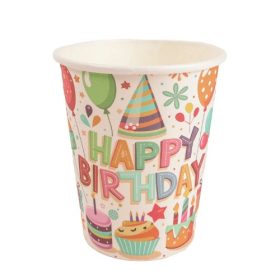 Party pohár 2,7 dl Happy Birthday muffin 10 db/csomag